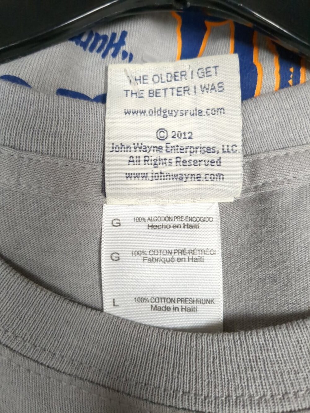 Vintage Old Guys Rule John Wayne Short Sleeve Tee Shirt - Picture 8 of 9
